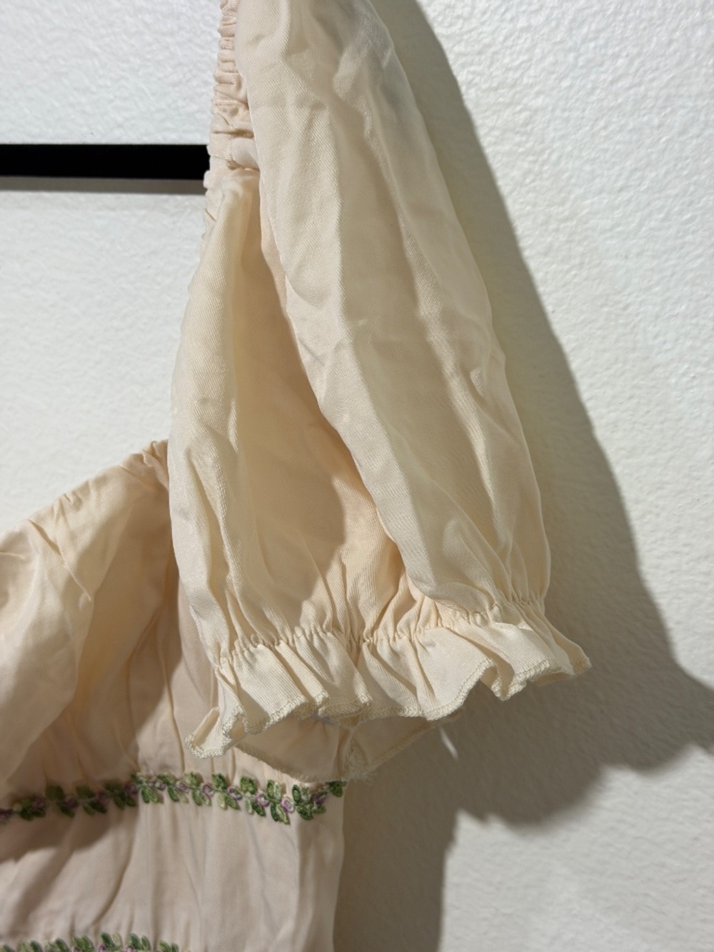 Women's Cream Embroidered Floral Dress - Picture 5 of 7